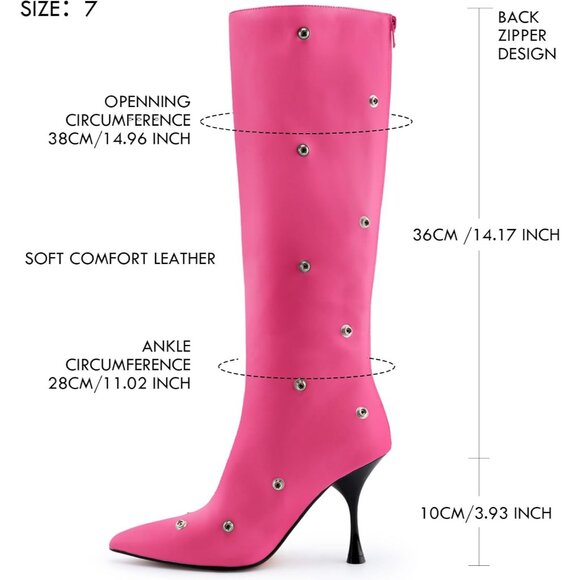Women's Pink Suede Detachable Snap-off Panel Fold Over Fall Shark Knee High Boot - Picture 5 of 7